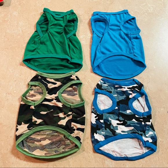 4 Piece Solid And Camouflage Dog Clothes Small - Picture 9 of 10